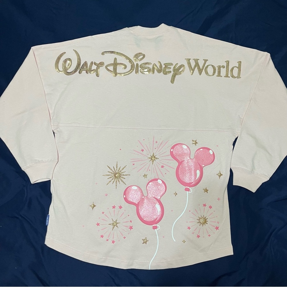 Disney Parks Walt Disney World Pink Balloon Sequin Spirit Jersey NWT